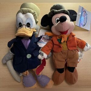 Vintage 90s Disney Store A Christmas Carol 8” Set Scrooge & Mickey Bob Cratchit